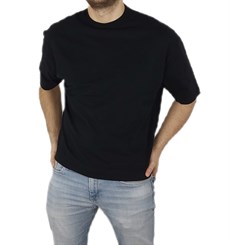 Boğazlı Siyah Erkek T-shirt 