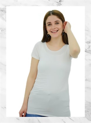 Beyaz Uzun T-Shirt