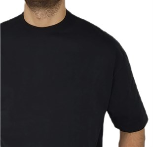 Boğazlı Siyah Erkek T-shirt 