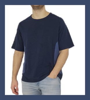 Lacivert Pudra Beyaz Renkli T-shirt 1075